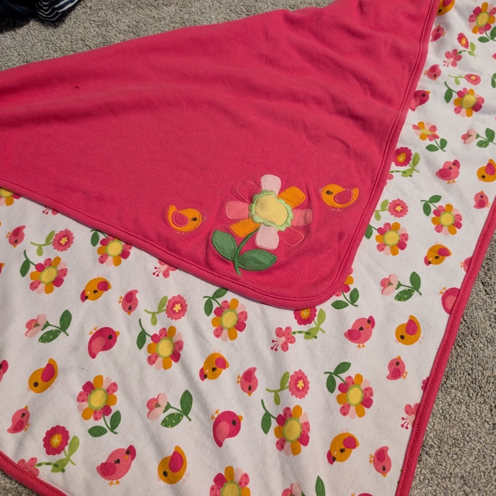 Pink Floral Baby Blanket
